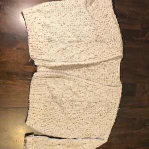 Moon & Madison Cream Knit Top with Multicolor Details